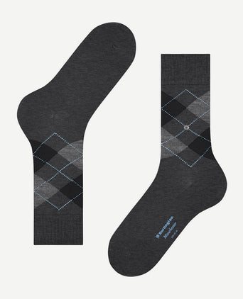 Burlington Manchester sok ruit antraciet 3095