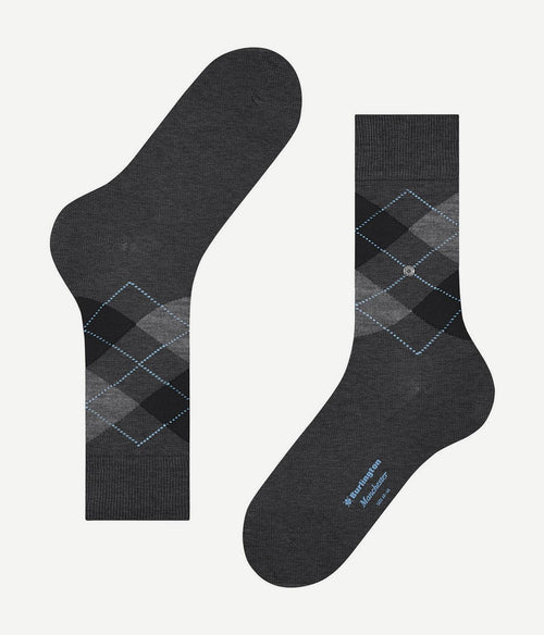 Burlington Manchester sok ruit antraciet 3095