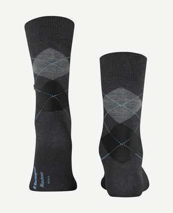 Burlington Manchester sok ruit antraciet 3095