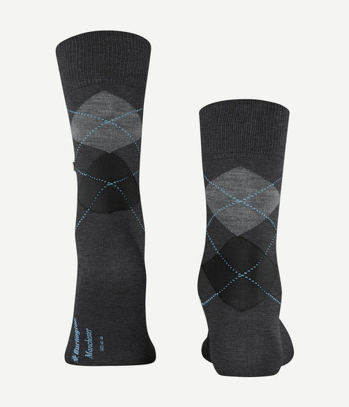 Burlington Manchester sok ruit antraciet 3095