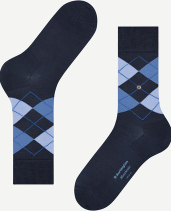 Burlington Manchester sok ruit blauw 6120