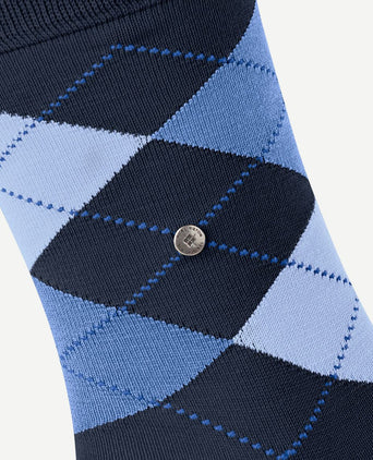 Burlington Manchester sok ruit blauw 6120