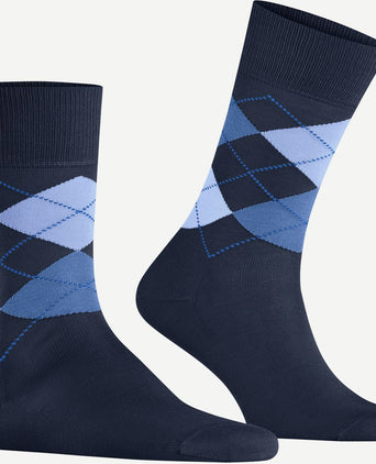 Burlington Manchester sok ruit blauw 6120