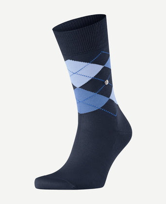 Burlington Manchester sok ruit blauw 6120