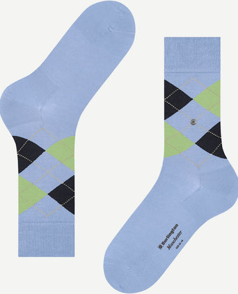 Burlington Manchester sok ruit blauw 6258