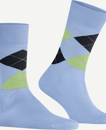 Manchester sok ruit blauw 6258
