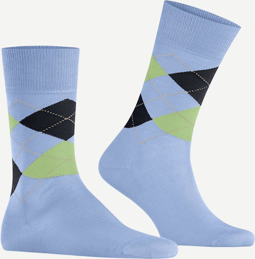 Manchester sok ruit blauw 6258