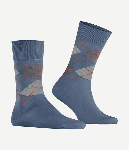 Burlington Manchester sok ruit blauw 6274