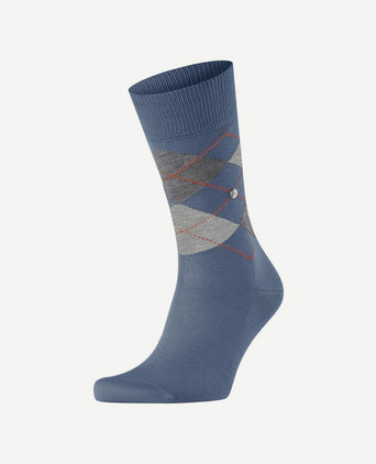 Manchester sok ruit blauw 6274