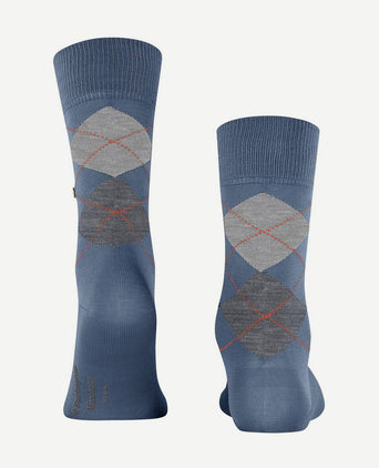 Burlington Manchester sok ruit blauw 6274