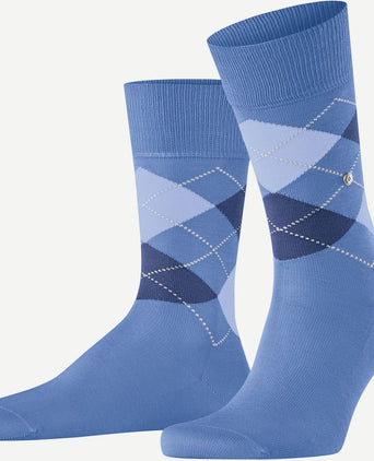 Manchester sok ruit blauw 6550