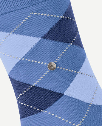 Manchester sok ruit blauw 6550