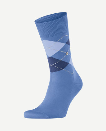 Manchester sok ruit blauw 6550