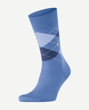 Manchester sok ruit blauw 6550