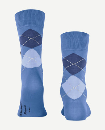 Manchester sok ruit blauw 6550
