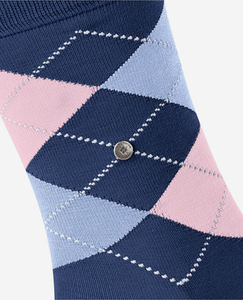 Burlington Manchester sok ruit blauw 6583