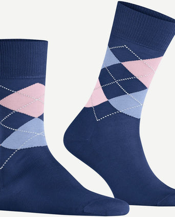 Burlington Manchester sok ruit blauw 6583