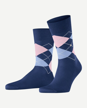 Burlington Manchester sok ruit blauw 6583