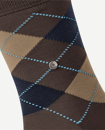 Burlington Manchester sok ruit bruin 5043