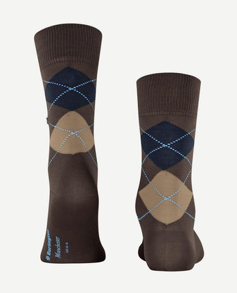 Burlington Manchester sok ruit bruin 5043