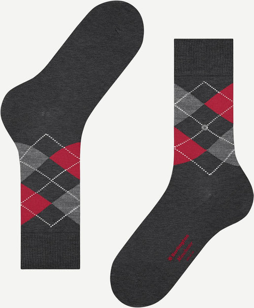 Burlington Manchester sok ruit grijs 3096