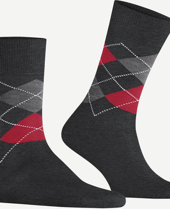 Burlington Manchester sok ruit grijs 3096