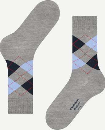 Burlington Manchester sok ruit grijs 3615