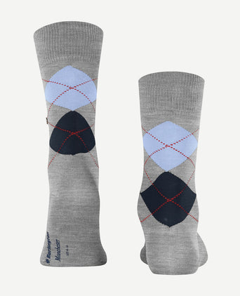 Burlington Manchester sok ruit grijs 3615