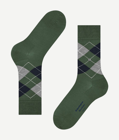 Burlington Manchester sok ruit groen 7982