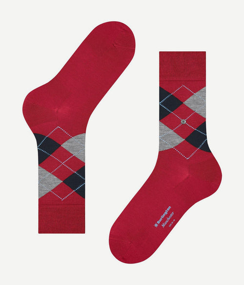 Burlington Manchester sok ruit rood 8048