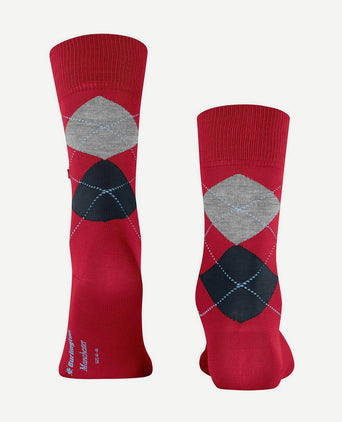 Burlington Manchester sok ruit rood 8048