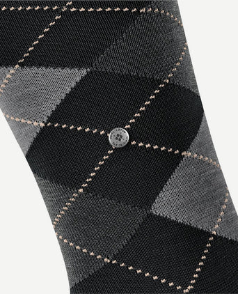 Burlington Manchester sok ruit zwart 3000