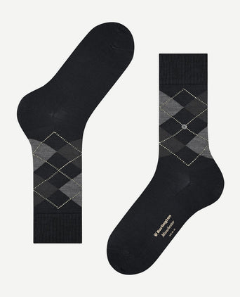 Burlington Manchester sok ruit zwart 3000