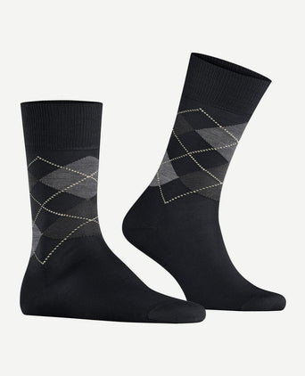 Burlington Manchester sok ruit zwart 3000