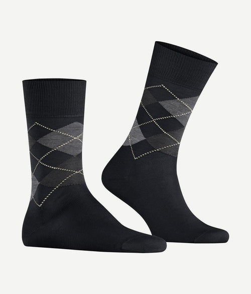 Burlington Manchester sok ruit zwart 3000