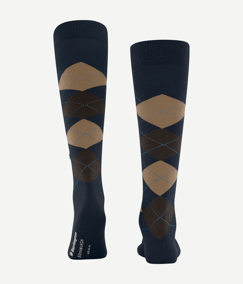 Burlington Edinburgh kniekousen wol donkerblauw