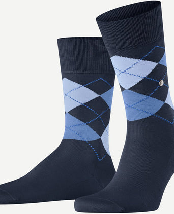 Manchester sok ruit blauw 6120