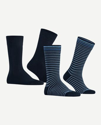 Everyday (2-pack) strepen donkerblauw