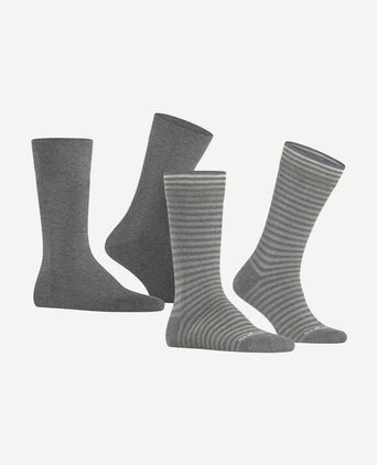 Everyday (2-pack) strepen grijs