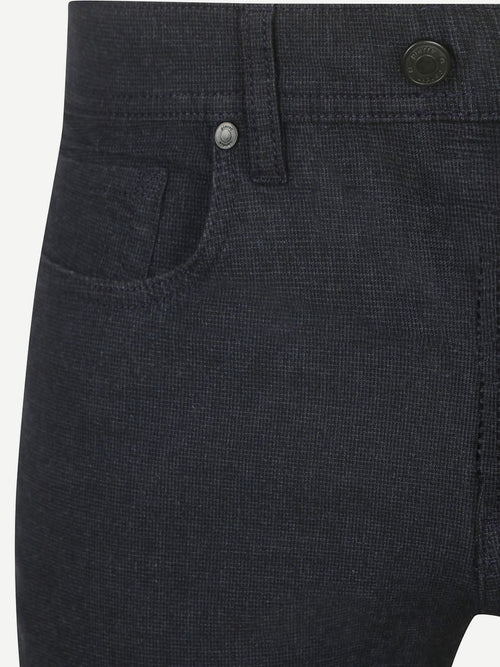 Pierre Cardin broek Lyon tapered print donkerblauw