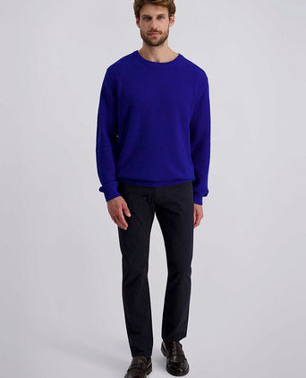 Broek Lyon tapered print donkerblauw