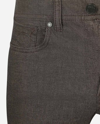 Pierre Cardin broek Lyon tapered print bruin