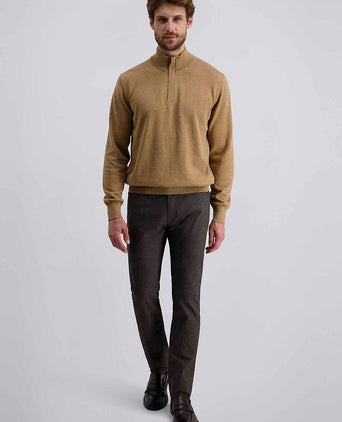Broek Lyon tapered print bruin