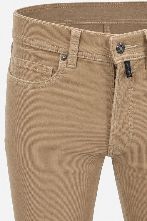 Broek Lyon tapered corduroy beige