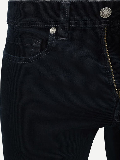 Broek Lyon tapered corduroy donkerblauw