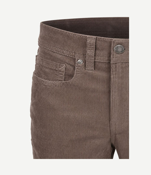 Broek Lyon tapered corduroy taupe
