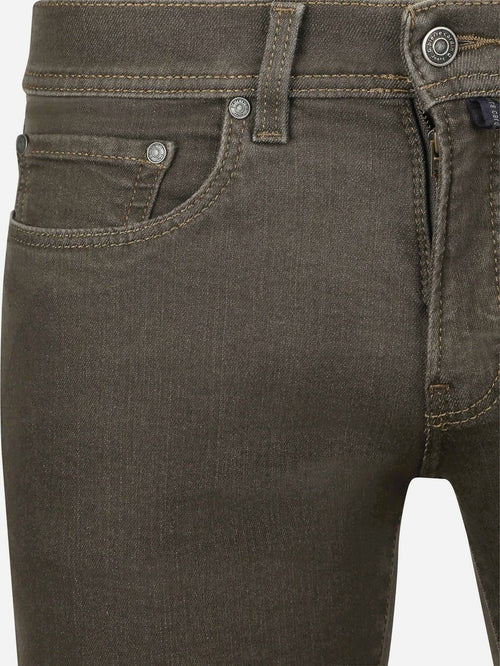 Broek Lyon tapered raw bruin