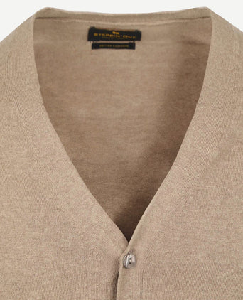 Vest cotton cashmere camel