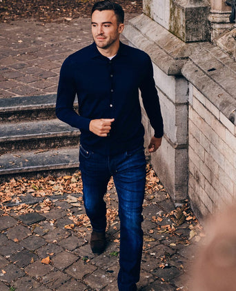 Cardigan shirt merino antraciet
