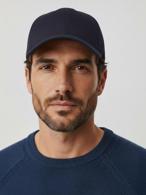 Cap wool blend donkerblauw